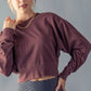 Cropped Crew Top - Burgundy