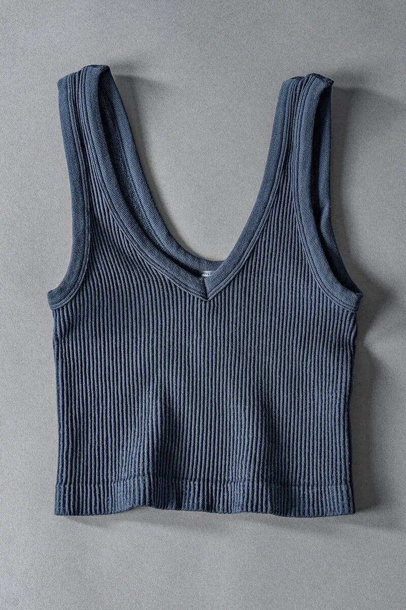 Cropped Tank - Navy
