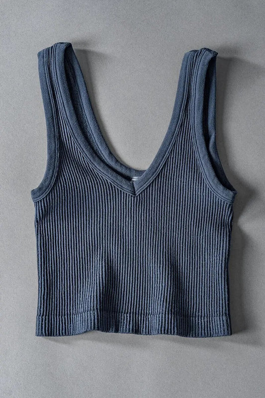 Cropped Tank - Navy